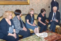 Il Presidente Sergio Mattarella durante l'incontro in Prefettura con i familiari delle vittime della ThyssenKrupp e dell'attentato presso il Museo del Bardo di Tunisi