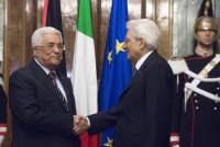 Il Presidente Sergio Mattarella con Mahmūd Abbās, Presidente della Palestina
