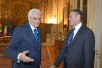 Il Presidente Sergio  Mattarella con Carlo Cottarelli, Direttore esecutivo del Fondo Monetario Internazionale