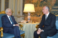 Il Presidente Sergio Mattarella con Franco Gabrielli, Prefetto di Roma, durante i colloqui