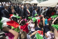 Il Presidente Sergio Mattarella al suo arrivo a Palermo