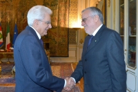 Il Presidente Sergio Mattarella accoglie Andrea Riccardi, nuovo Presidente della Società Dante Alighieri 