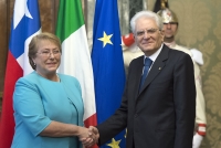 Il Presidente Sergio Mattarella con il Presidente della Repubblica del Cile Michelle Bachelet