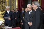 Il Presidente Sergio Mattarella con Paolo Gentiloni, Presidente del Consiglio dei Ministri nel corso del Giuramento 