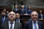 Il Presidente Sergio Mattarella con i Presidenti di Senato e Camera, Pietro Grasso e Laura Boldrini 