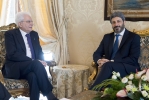 Il Presidente della Repubblica Sergio Mattarella nel corso dell'incontro con il Presidente della Camera