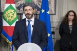 Il Presidente della Camera dei Deputati, Roberto Fico, al termine del colloquio con il Presidente Sergio Mattarella