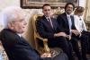 Il Presidente Sergio Mattarella con la delegazione del “MoVimento 5 Stelle” in occasione delle consultazioni