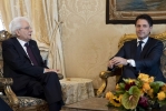 Il Presidente della Repubblica Sergio Mattarella con il Presidente del Consiglio incaricato Giuseppe Conte