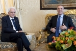 Il Presidente della Repubblica Sergio Mattarella con il Presidente del Consiglio incaricato Carlo Cottarelli 