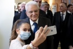 Il Presidente Sergio Mattarella in occasione della visita all'Ospedale pediatrico Meyer