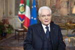 Il Presidente della Repubblica Sergio Mattarella durante il discorso di fine anno.
