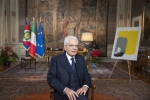 Il Presidente della Repubblica Sergio Mattarella durante il discorso di fine anno.
