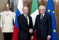 Il Presidente Sergio Mattarella con il Presidente della Federazione Russa Vladimir Vladimirovich Putin, in visita ufficiale