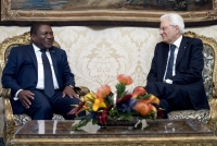 Il Presidente Sergio Mattarella con il Presidente della Repubblica del Mozambico Filipe Jacinto Nyusi, in visita ufficiale