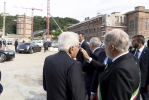 Il Presidente Sergio Mattarella con il Sindaco di Genova e Commissario Straordinario per la ricoostruzione del viadotto Polcevera Marco Bucci, alla cerimonia commemorativa delle vittime del crollo del Ponte Morandi