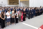 Il Presidente Sergio Mattarella e tutti i presenti durante il minuto di silenzio in memoria delle vittime del crollo del Ponte Morandi