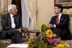 Il Presidente della Repubblica Sergio Mattarella a colloquio con il Presidente del Consiglio Giuseppe Conte