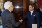 Il Presidente della Repubblica Sergio Mattarella  con il Presidente del Consiglio incaricato  Prof. Giuseppe Conte