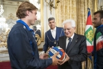 Il Presidente Sergio Mattarella nel corso dell'incontro con gli atleti dei Campionati del Mondo di Nuoto di Gwangju 2019
