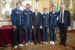 Il Presidente Sergio Mattarella nel corso dell'incontro con gli atleti dei Campionati del Mondo di Nuoto di Gwangju 2019
