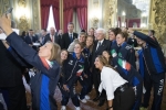 Il Presidente Sergio Mattarella nel corso dell'incontro con gli atleti dei Campionati del Mondo di Nuoto di Gwangju 2019
