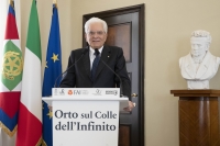Il Presidente Sergio Mattarella in occasione del suo intervento al Centro Nazionale Studi Leopardiani, nel bicentenario della stesura de “L’Infinito” di Giacomo Leopardi 
