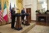 Il Presidente della Repubblica Sergio Mattarella con il Presidente degli Stati Uniti d’America Donald Trump nel corso della conferenza stampa congiunta
