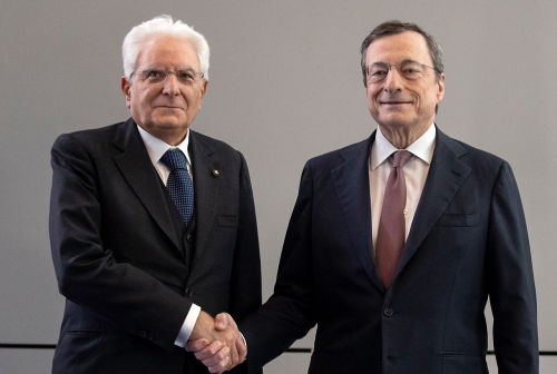  Il Presidente della Repubblica Sergio Mattarella con Mario Draghi, Presidente della Banca Centrale Europea