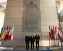 Il Presidente della Repubblica Sergio Mattarella con Mario Draghi, Presidente della Banca Centrale Europea e il Ministro Gualtieri