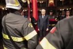 Il Presidente della Repubblica Sergio Mattarella in occasione della celebrazione dell’80° anniversario di fondazione del Corpo Nazionale dei Vigili del Fuoco
