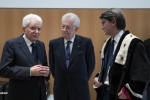 Il Presidente della Repubblica Sergio Mattarella con Gianmario Verona, Rettore dell’Università Bocconi, e Mario Monti, Presidente Università Bocconi, in occasione dell’inaugurazione dell’Anno Accademico 2019-2020.
