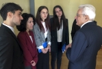 Il Presidente della Repubblica Sergio Mattarella con con alcuni studenti, in occasione della cerimonia di inaugurazione dell’anno accademico 2019-2020 dell’Università degli Studi di Parma