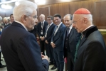 Il Presidente della Repubblica Sergio Mattarella con S.E. il Cardinale Angelo Bagnasco, Arcivescovo di Genova, in occasione del 34 congresso dell’ANM