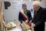 Il Presidente della Repubblica Sergio Mattarella con il Sindaco di Parma Federico Pizzarotti  in occasione delle celebrazioni per l'inaugurazione di "Parma Capitale italiana della Cultura 2020"