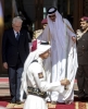 Il Presidente della Repubblica Sergio Mattarella con Sua Altezza l'Emiro dello Stato del Qatar Tamim bin Hamad Al-Thani, durante gli onori militari, in occasione della Visita di Stato
