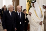 Il Presidente della Repubblica Sergio Mattarella con Sua Altezza l'Emiro dello Stato del Qatar Tamim bin Hamad Al-Thani, in occasione della Visita di Stato