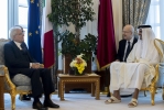 Il Presidente della Repubblica Sergio Mattarella con Sua Altezza l'Emiro dello Stato del Qatar Tamim bin Hamad Al-Thani, in occasione della Visita di Stato