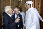Il Presidente della Repubblica Sergio Mattarella con Sua Altezza l’Emiro dello Stato del Qatar, Tamim bin Hamad Al-Thani in occasione della visita nello Stato del Qatar