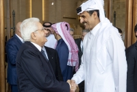  Il Presidente della Repubblica Sergio Mattarella con Sua Altezza l’Emiro dello Stato del Qatar, Tamim bin Hamad Al-Thani in occasione della visita nello Stato del Qatar
