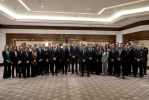 Il Presidente della Repubblica Sergio Mattarella con l’Ambasciatore d’Italia a Doha Alessandro Prunas, in occasione dell’incontro con il personale dell’Ambasciata e delle altre Istituzioni italiane presenti in Qatar
