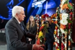 Il Presidente della Repubblica Sergio Mattarella depone una corona al Memoriare dell’Olocausto-Yad Vashem, in occasione della cerimonia del 75° Anniversario della Liberazione di Auschwitz-Birkenau