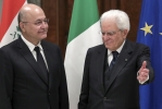 Il Presidente Sergio Mattarella con il Presidente della Repubblica dell’Iraq, S.E. il Signor Barham Ahmed Salih