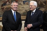 Il Presidente Sergio Mattarella con il Presidente della Repubblica Argentina, S.E. il Signor Alberto Ángel Fernández