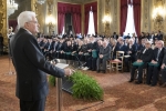 Il Presidente della Repubblica Sergio Mattarella in occasione della cerimonia di consegna delle onorificenze OMRI conferite "motu proprio" il 20 dicembre 2019
