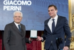 Il Presidente Sergio Mattarella conferisce "motu proprio" l'onorificenza di Cavaliere dell'Ordine al Merito della Repubblica Italiana a Giacomo Perini