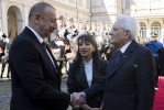 Il Presidente Sergio Mattarella con il Presidente della Repubblica dell’Azerbaigian, S.E. il Signor Ilham Aliyev, al termine della visita di Stato