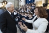 Il Presidente Sergio Mattarella con Ruth Dureghello, Presidente della Comunità Ebraica di Roma, in occasione dell'incontro al Tempio maggiore