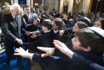 Il Presidente Sergio Mattarella in occasione dell'incontro al Tempio maggiore