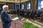 Il Presidente Sergio Mattarella in occasione dell'incontro con i Magistrati ordinari in tirocinio nominati con D.M. 12 febbraio 2019